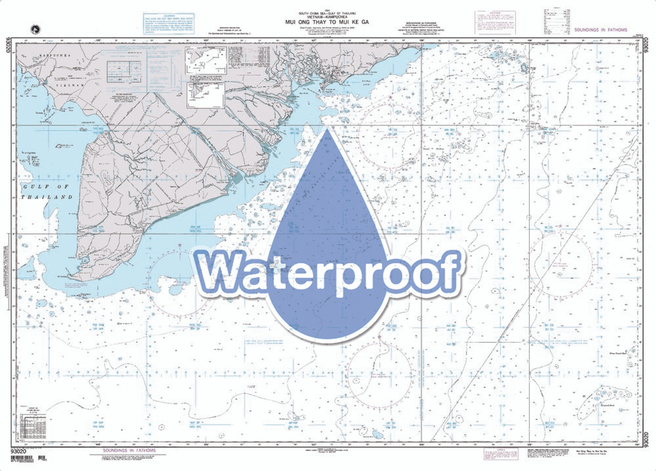Waterproof NGA Chart 93020: Mui Ong Thay to Mui Ke Ga