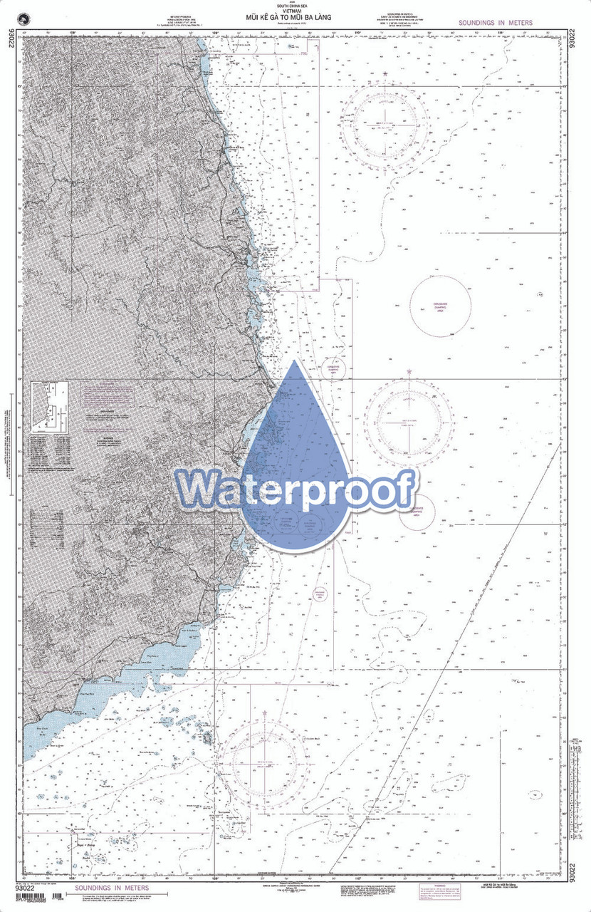 Waterproof NGA Chart 93022: Mui Ke Ga to Mui Ba Lang