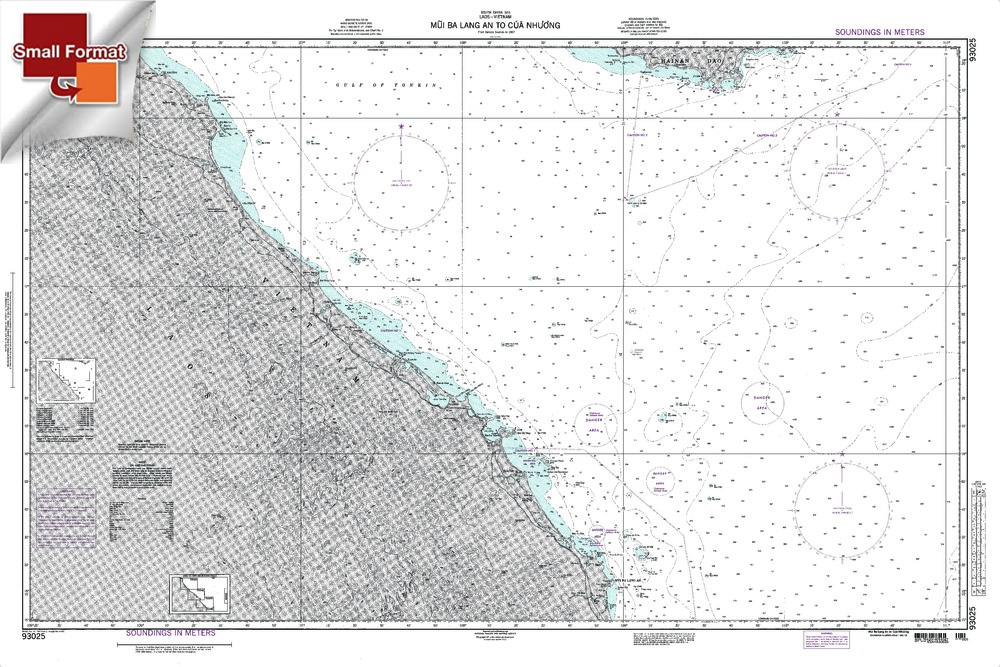 NGA Chart 93025: Mui Ba Lang An To Cua Nhuong Vietnam, Approx. Size 21" x 32" (SMALL FORMAT WATERPROOF)