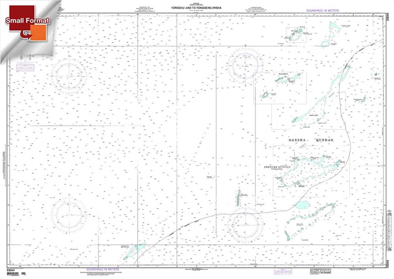 NGA Chart 93044: Yongshu Jiao To Yongdeng Ansha, Approx. Size 21" x 30" (SMALL FORMAT WATERPROOF)