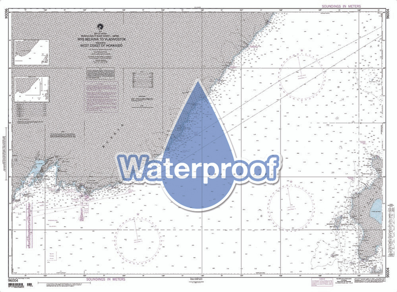 Waterproof NGA Chart 96004: Mys Belkina to Vladivostok Including West Coast of Hokkaido