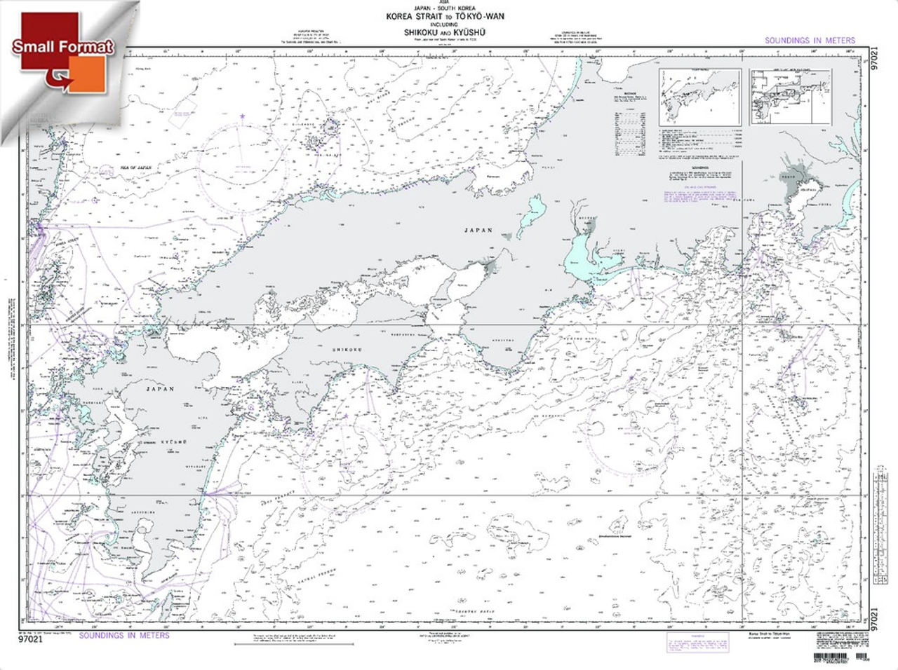 NGA Chart 97021: Korea Strait To Tokyo-Wan, Approx. Size 21" x 29" (SMALL FORMAT WATERPROOF)