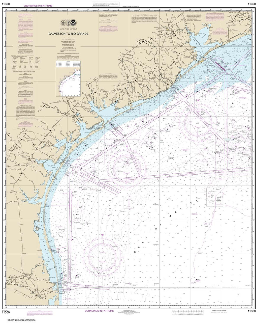 NOAA Chart 11300: Galveston to Rio Grande