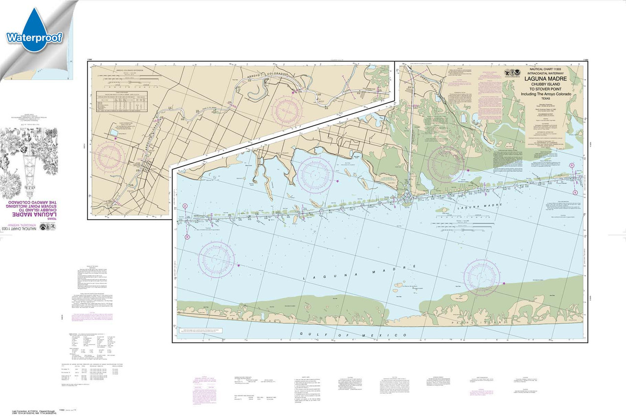 Waterproof NOAA Chart 11303: Intracoastal Waterway Laguna Madre - Chubby Island to Stover Point: including The Arroyo Colorado