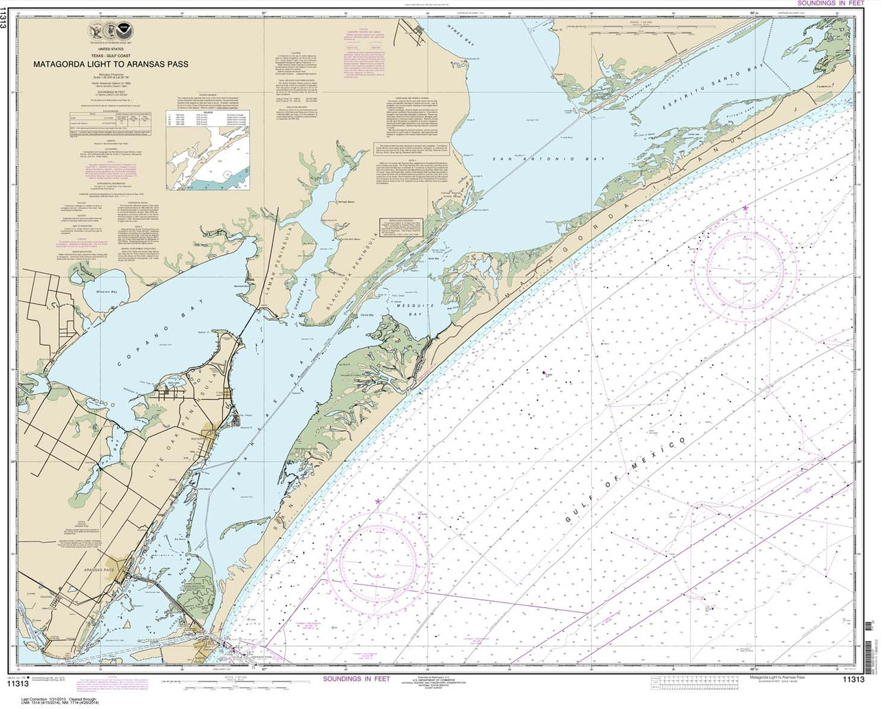 HISTORICAL NOAA Chart 11313: Matagorda Light to Aransas Pass