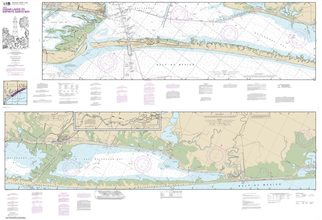 NOAA Chart 11319: Intracoastal Waterway Cedar Lakes to Espiritu Santo Bay