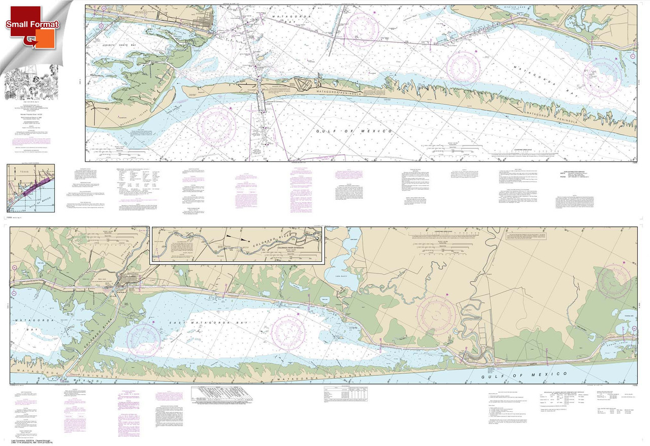 Small Format NOAA Chart 11319: Intracoastal Waterway Cedar Lakes to Espiritu Santo Bay