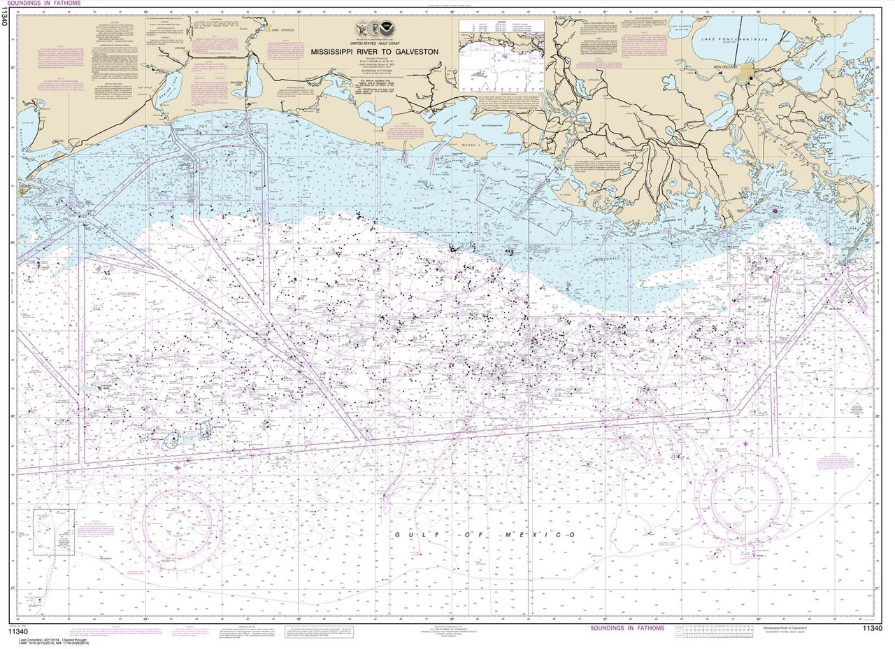 NOAA Chart 11340: Mississippi River to Galveston NOAA Chart 11340: Mississippi River to Galveston