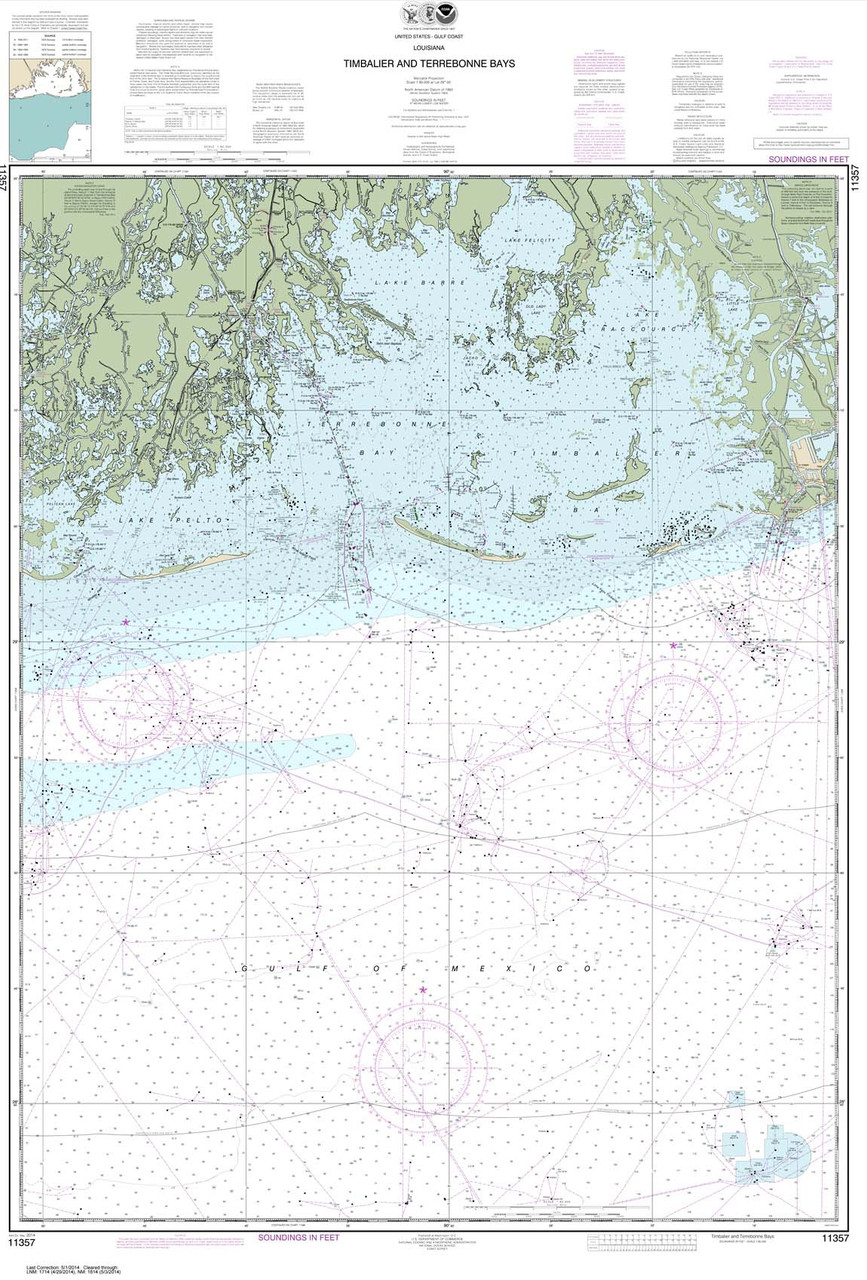 NOAA Chart 11357: Timbalier and Terrebonne Bays