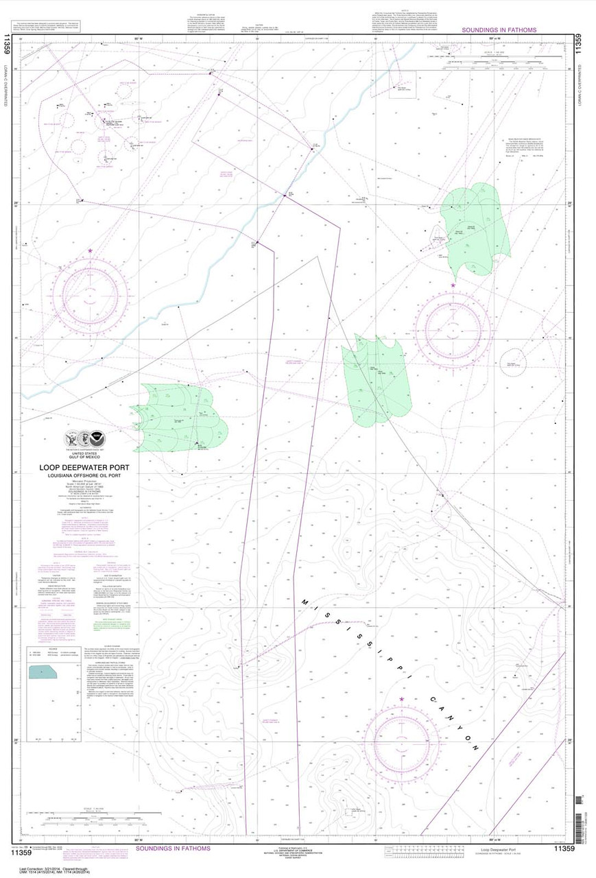 HISTORICAL NOAA Chart 11359: Loop Deepwater Port Louisiana Offshore Oil Port