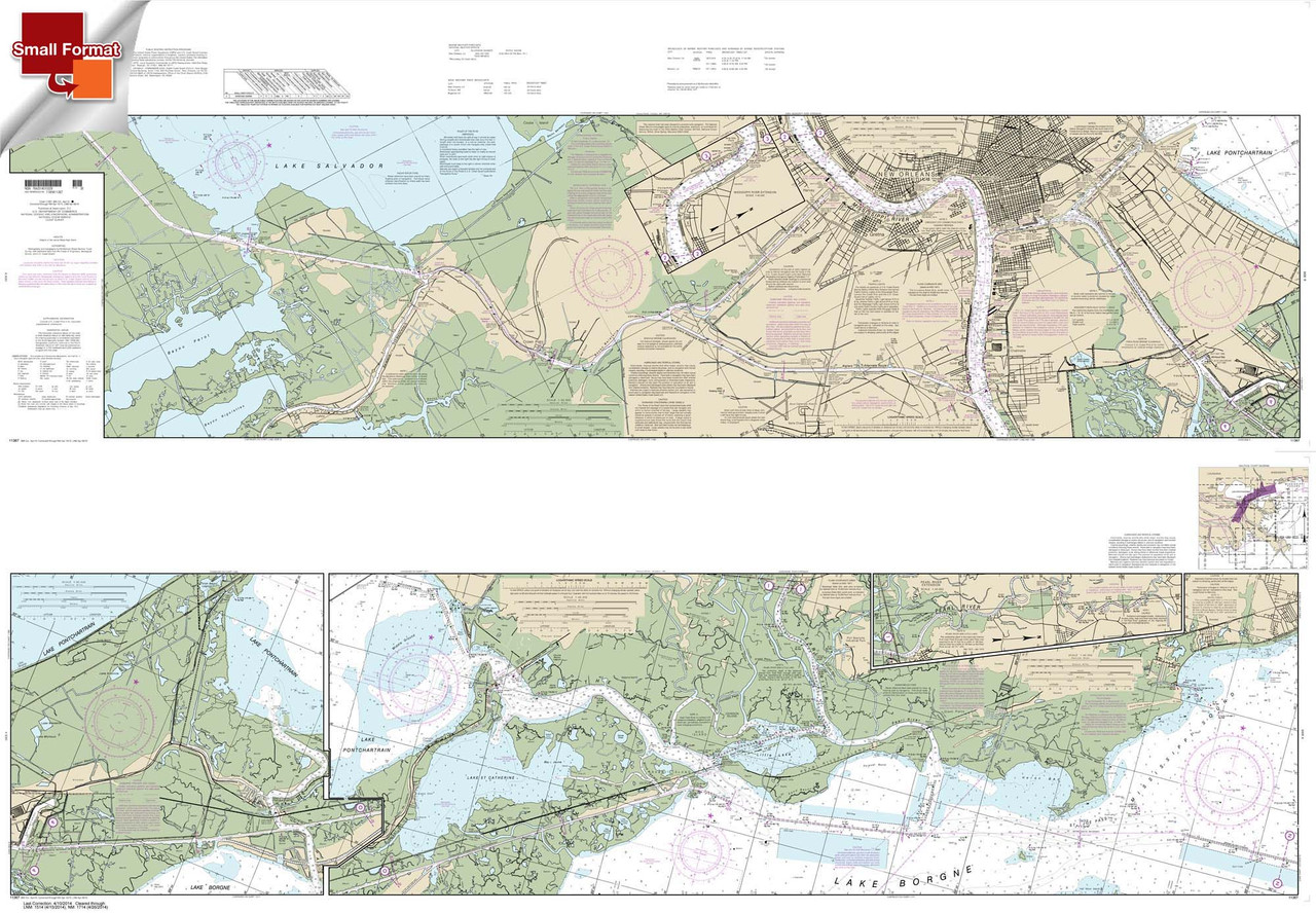 Small Format NOAA Chart 11367: Intracoastal Waterway Waveland to Catahoula Bay