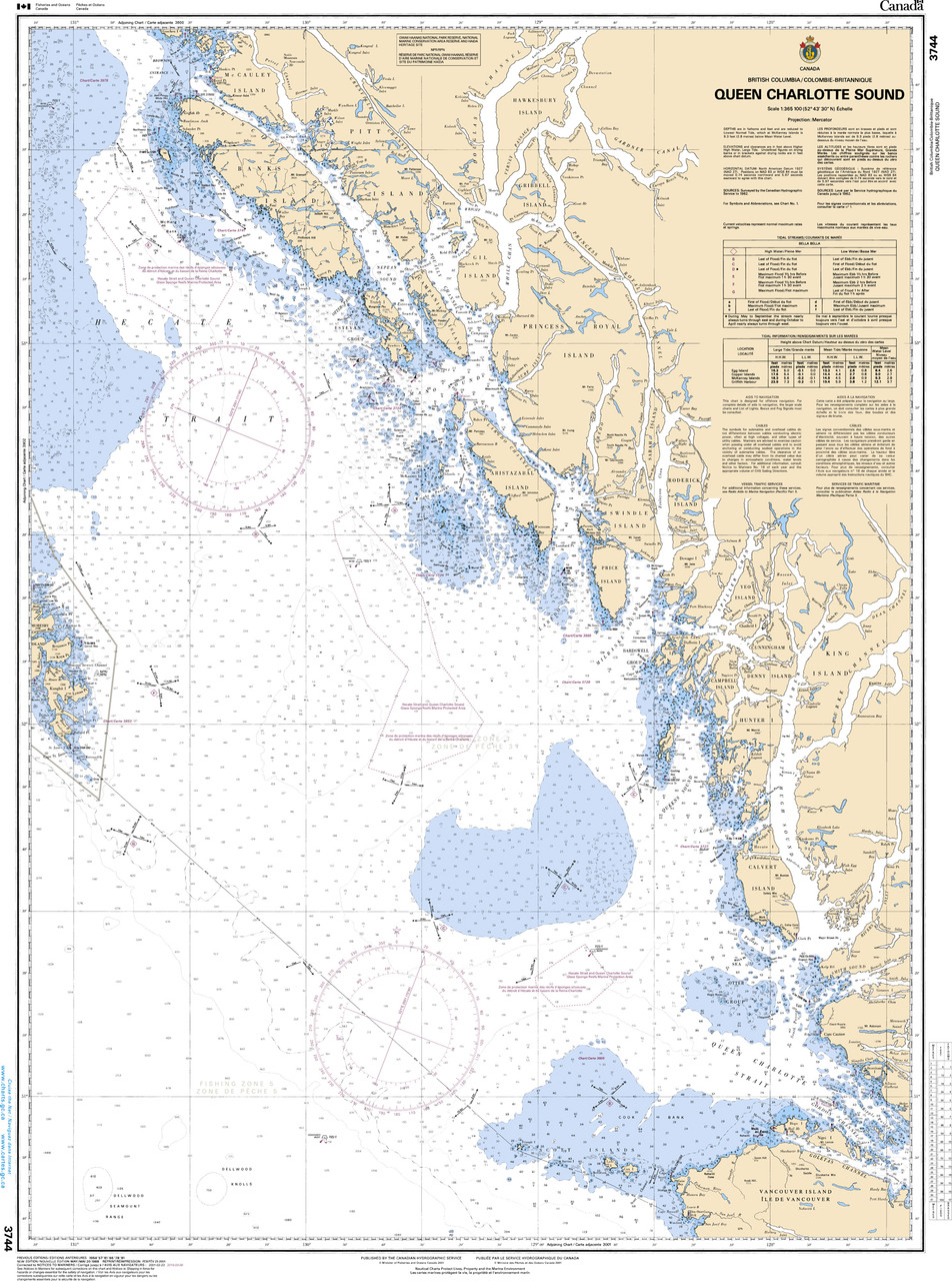 CHS Chart 3744: Queen Charlotte Sound