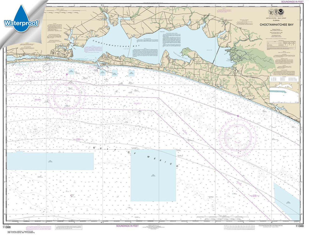 Waterproof NOAA Chart 11388: Choctawhatchee Bay