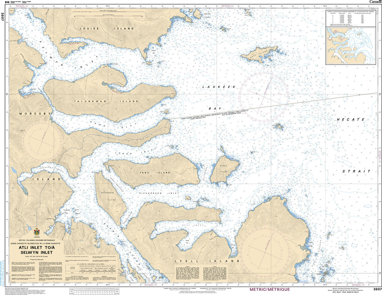 CHS Chart 3807: Atli Inlet to/Ã  Selwyn Inlet