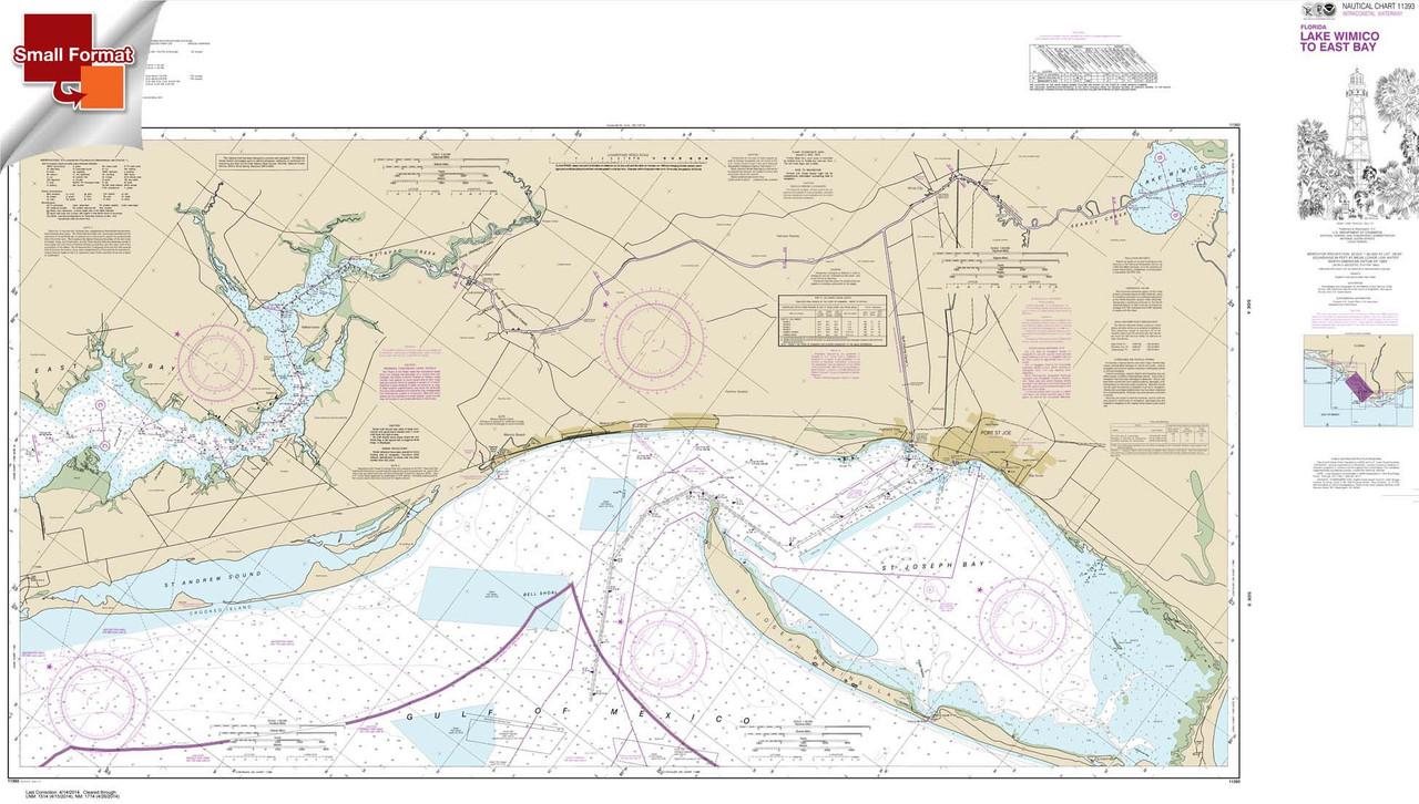Small Format NOAA Chart 11393: Intracoastal Waterway Lake Wimico to East Bay