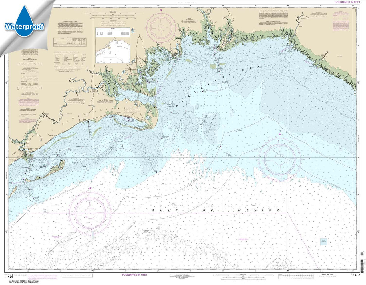 Waterproof NOAA Chart 11405: Apalachee Bay