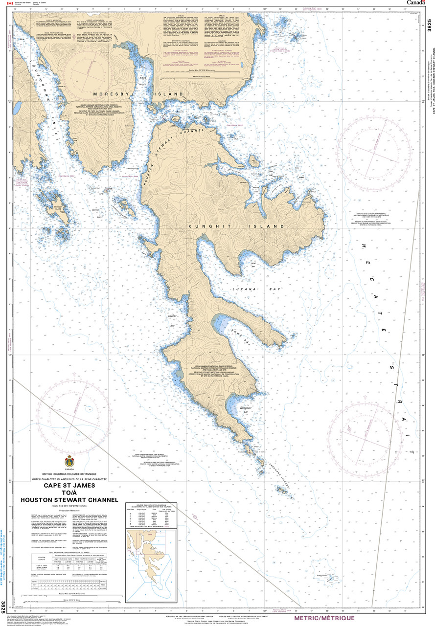 CHS Chart 3825: Cape St. James to/Ã  Houston Stewart Channel