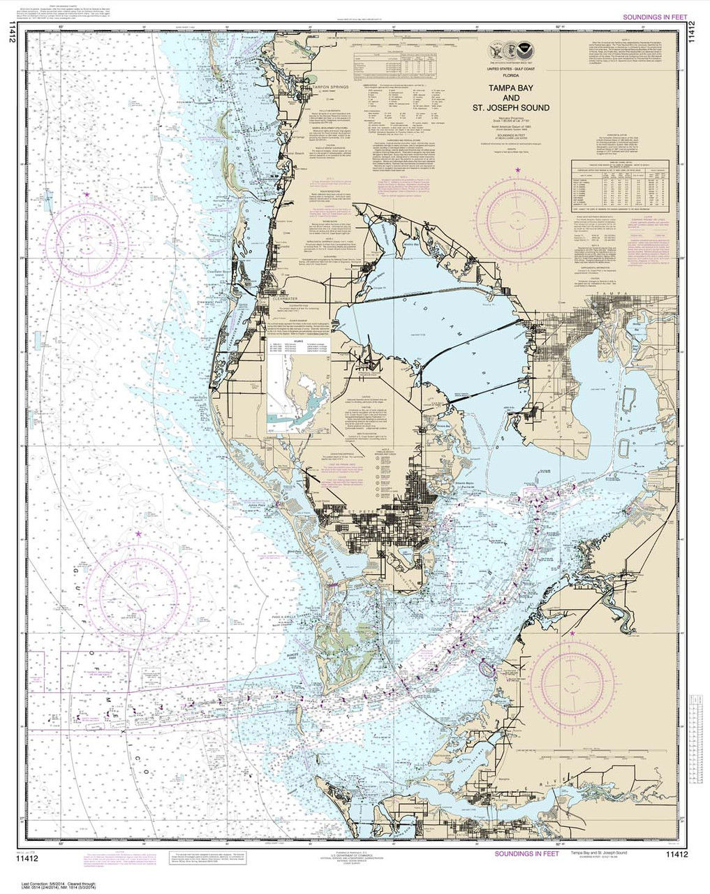 NOAA Chart 11412: Tampa Bay and St. Joseph Sound