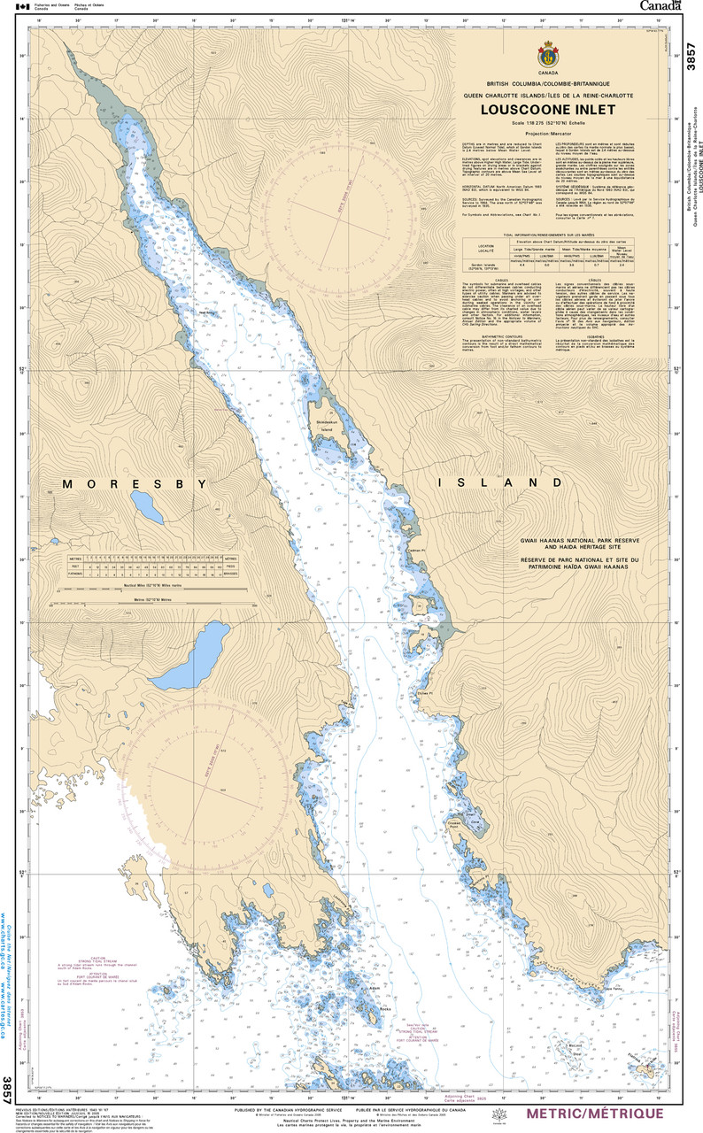 CHS Chart 3857: Louscoone Inlet