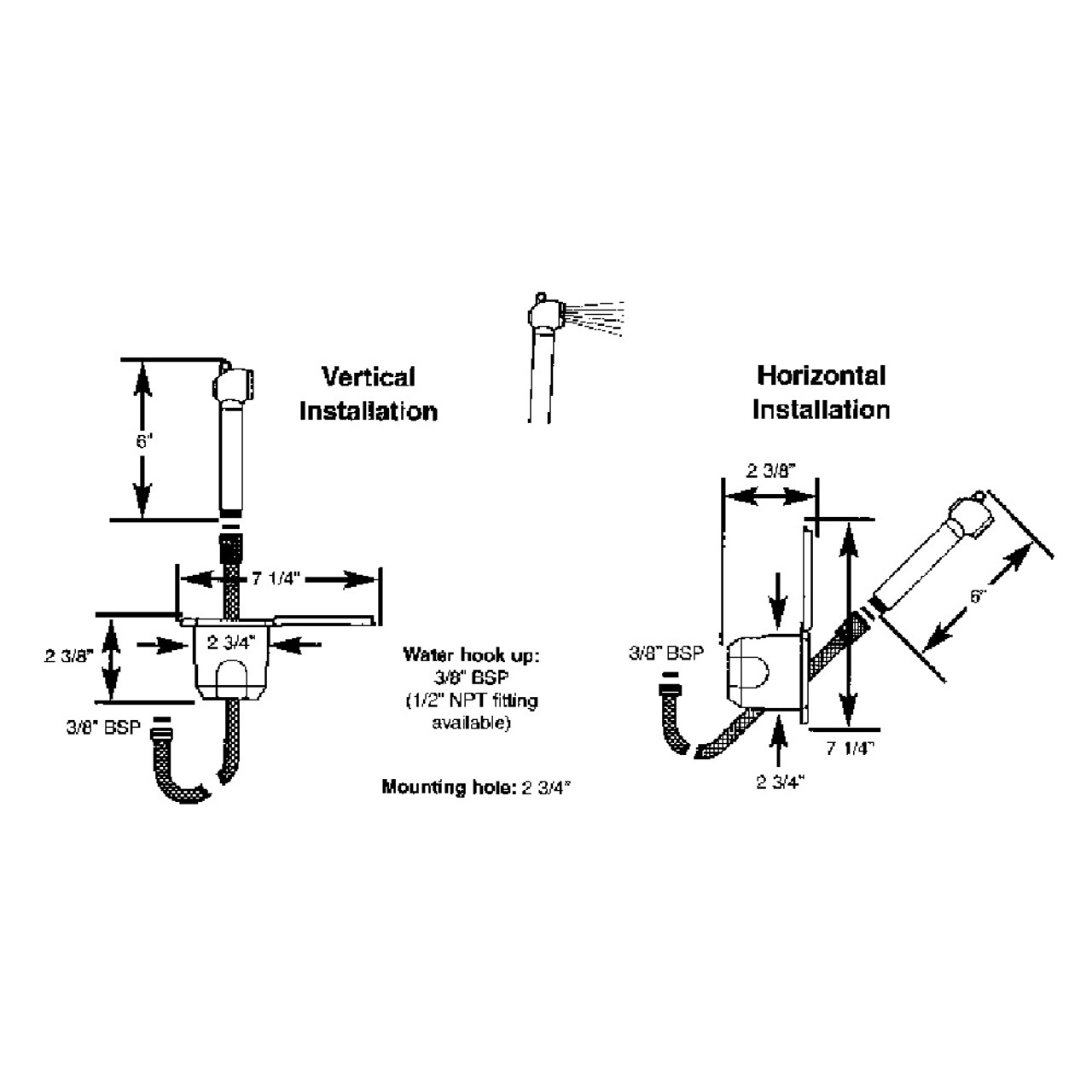 Scandvik Recessed Shower w\/6 White Hose - Push-Button [12106P]