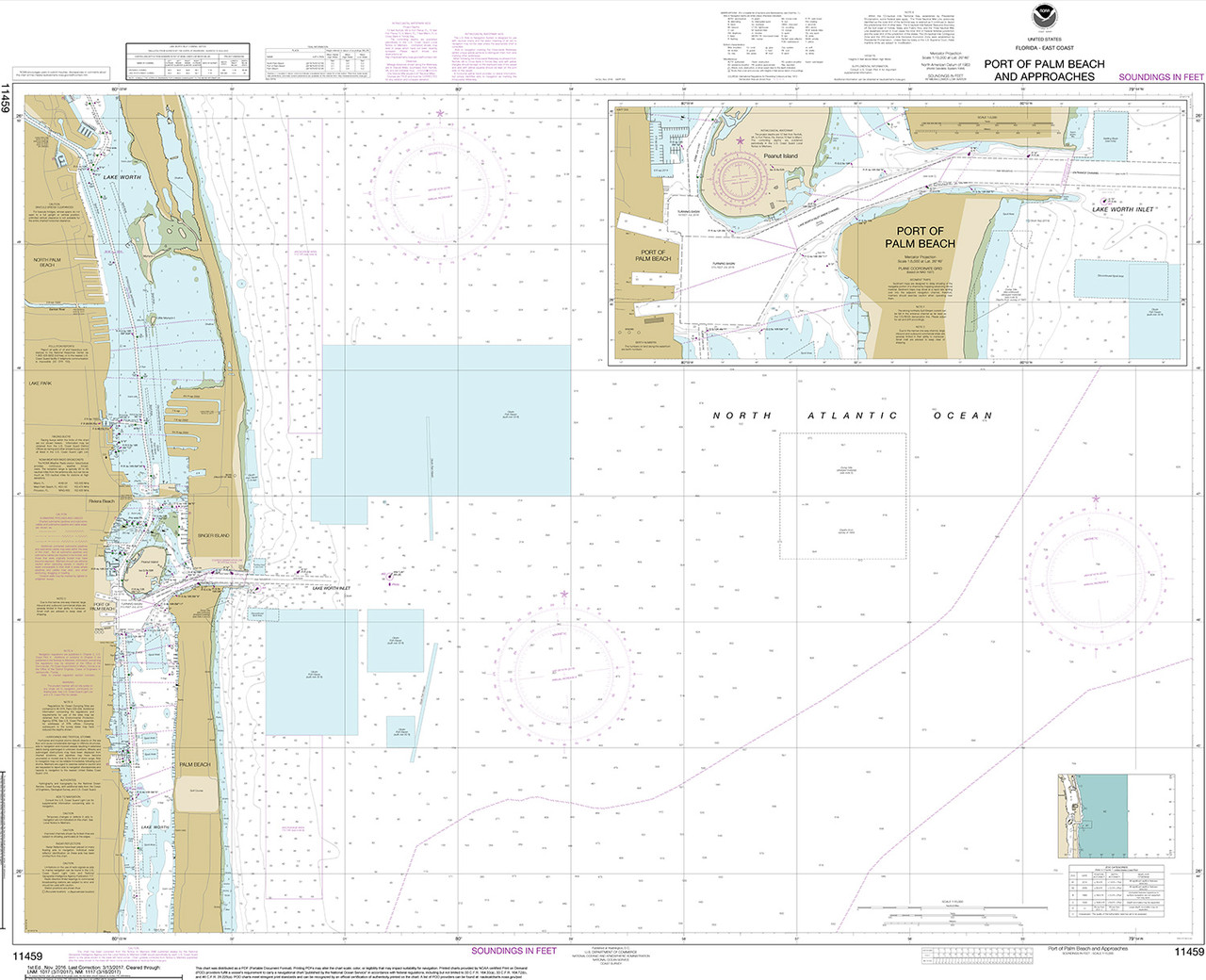 NOAA Chart 11459: Port of Palm Beach and Approaches