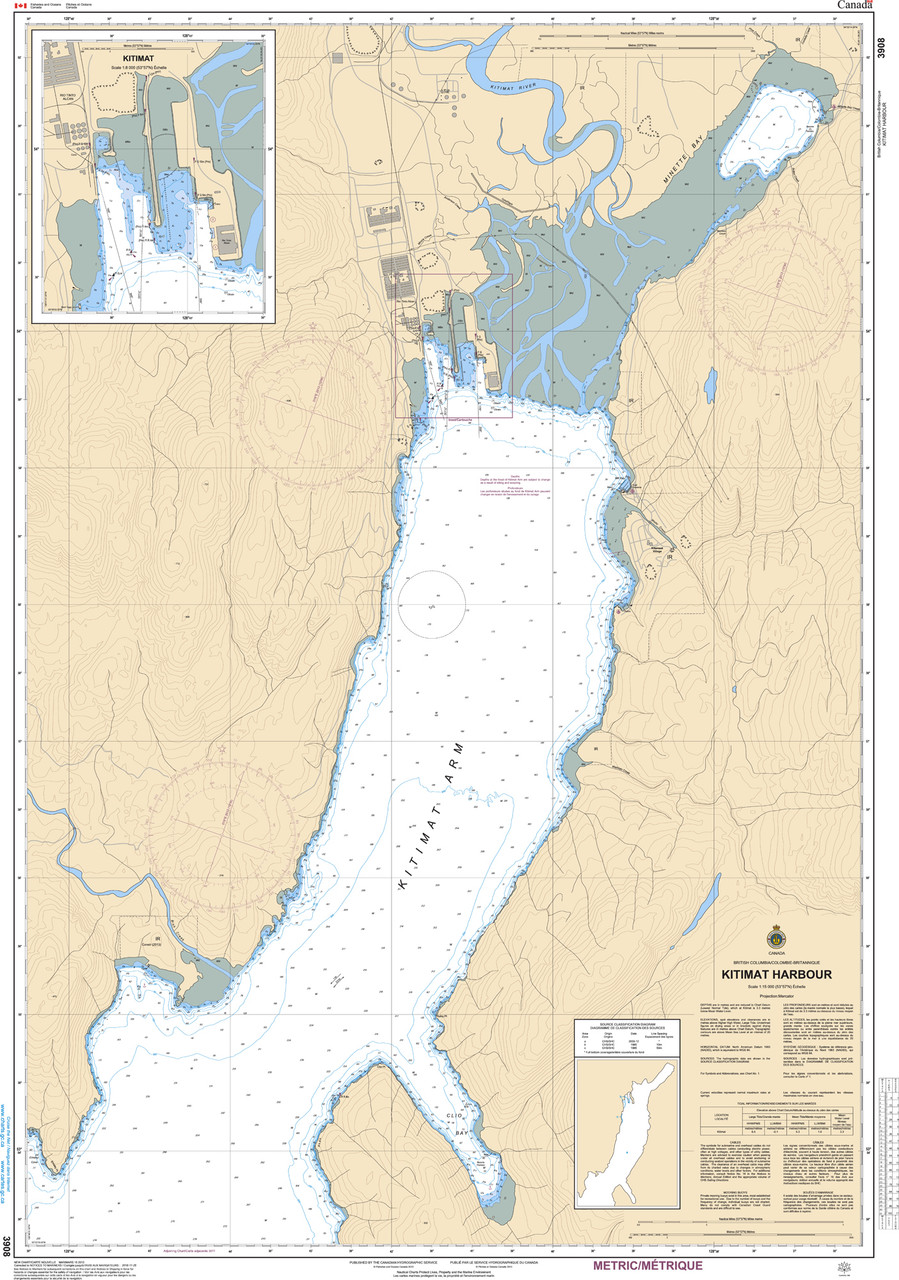 CHS Chart 3908: Kitimat Harbour