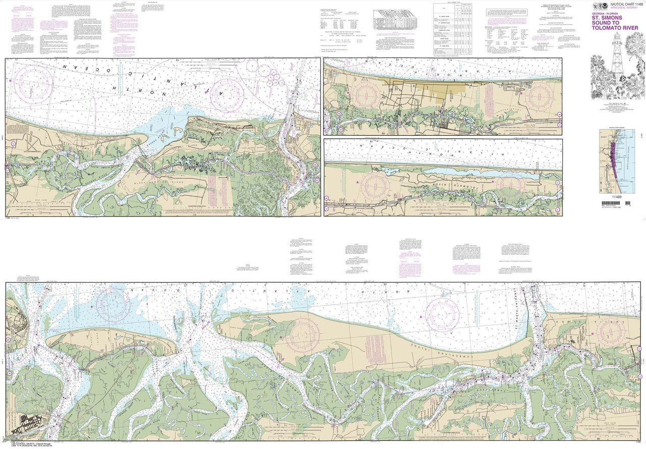 NOAA Chart 11489: Intracoastal Waterway St. Simons Sound to Tolomato River