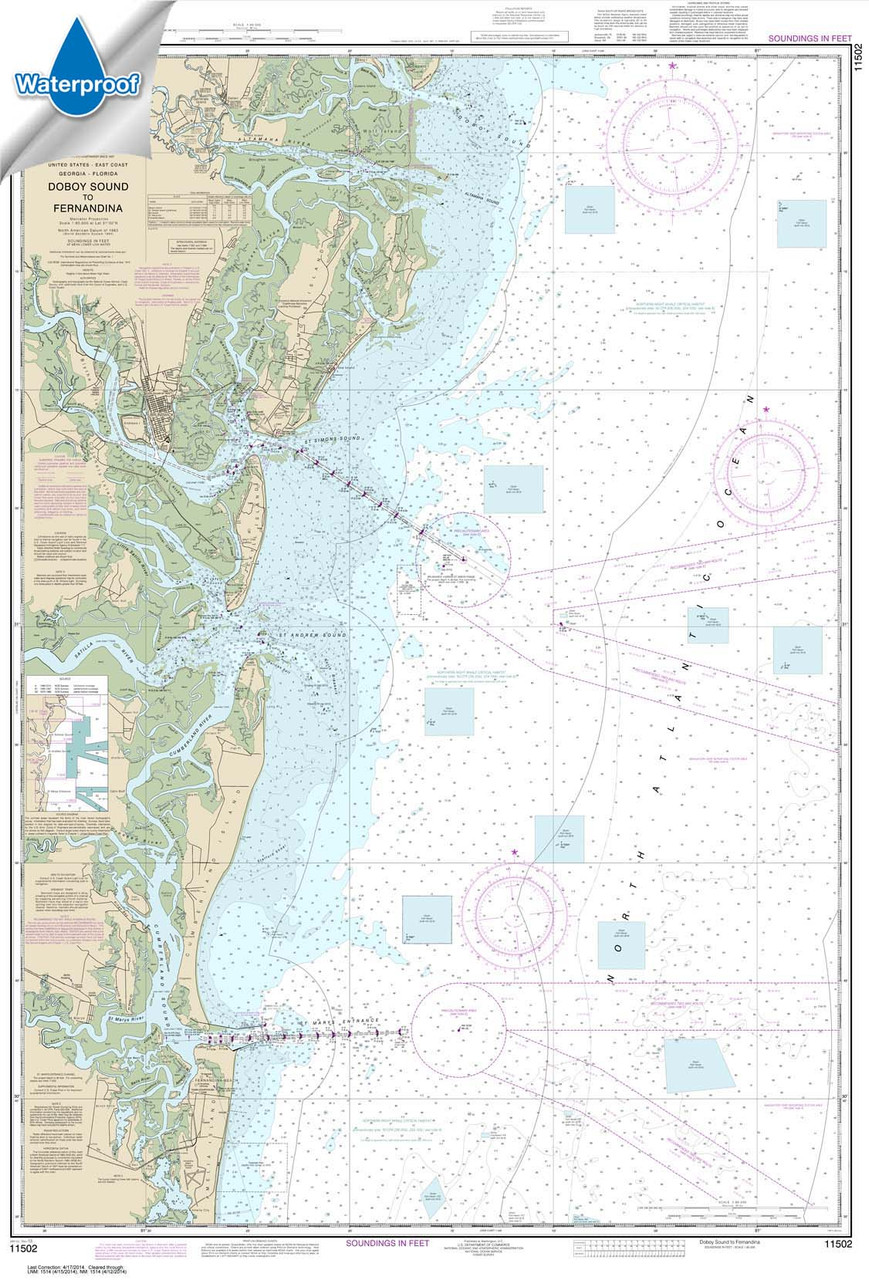 Waterproof NOAA Chart 11502: Doboy Sound to Fernadina