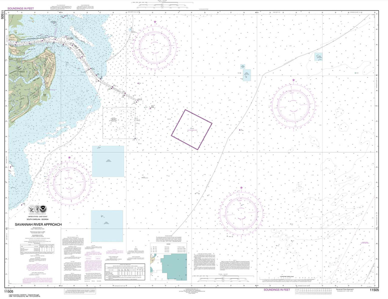 NOAA Chart 11505: Savannah River Approach NOAA Chart 11505: Savannah River Approach