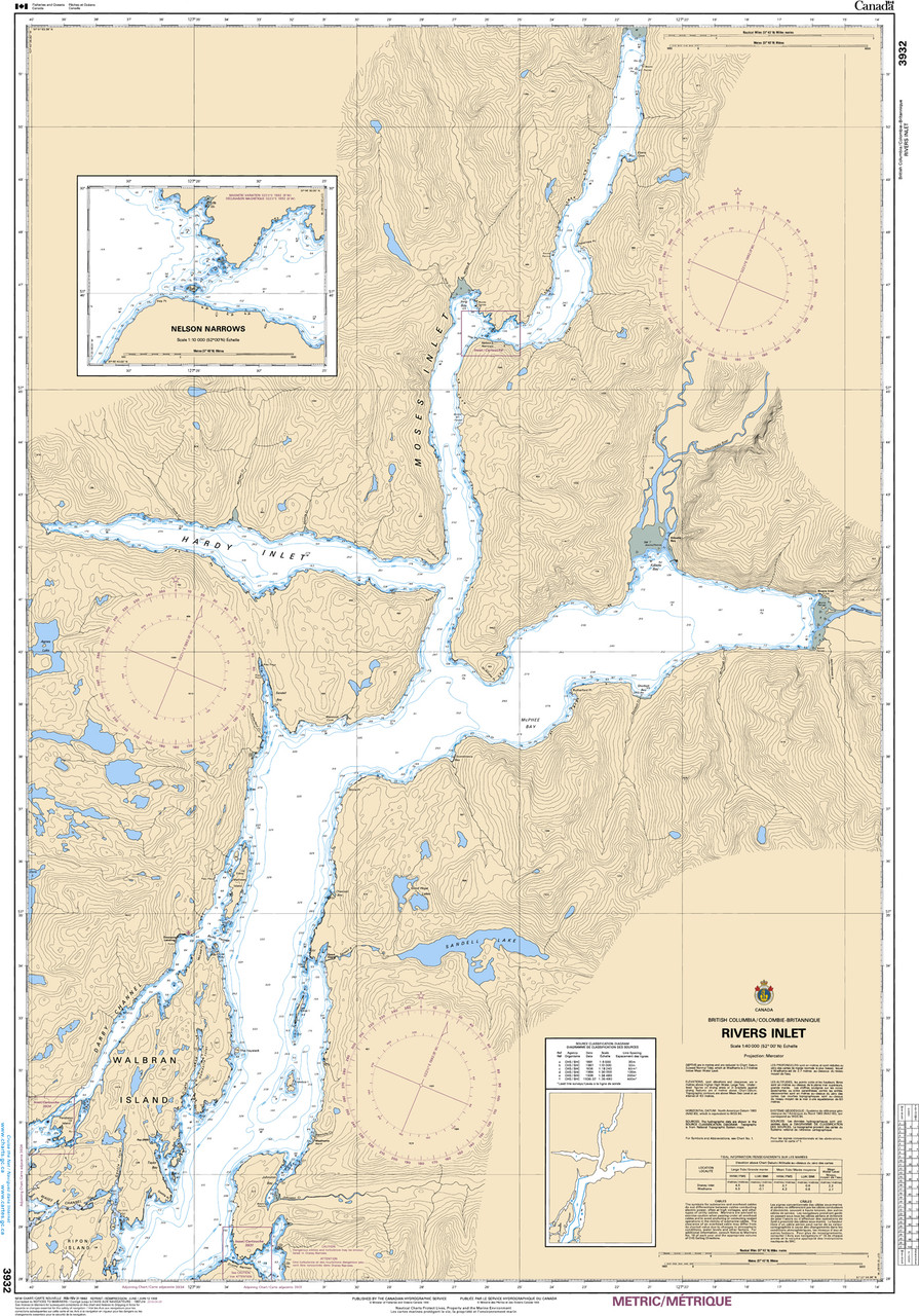 CHS Chart 3932: Rivers Inlet