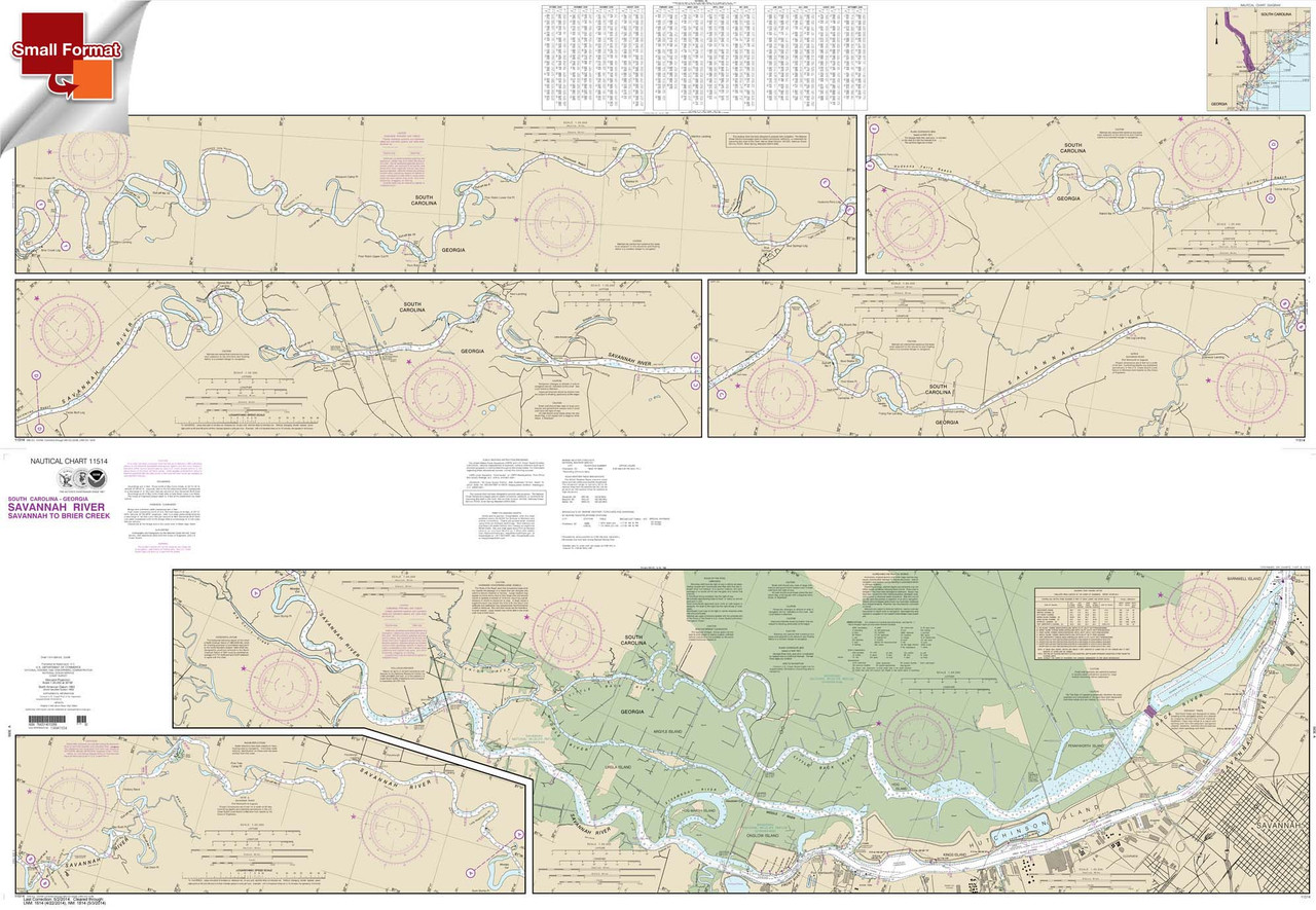 Small Format NOAA Chart 11514: Savannah River Savannah to Brier Creek Small Format NOAA Chart 11514: Savannah River Savannah to Brier Creek