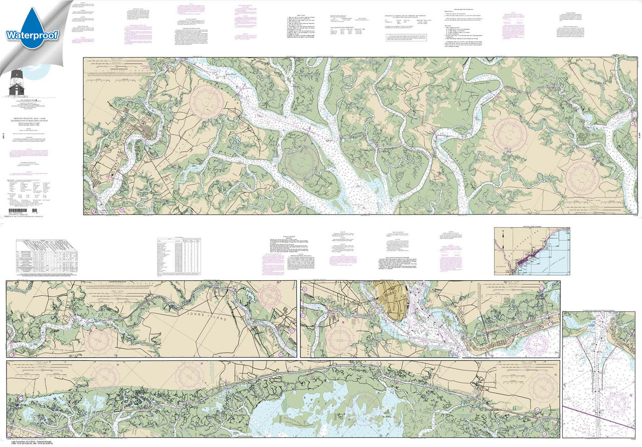 Waterproof NOAA Chart 11518: Intracoastal Waterway Casino Creek to Beaufort River
