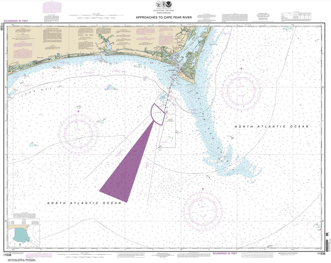 NOAA Chart 11536: Approaches to Cape Fear River