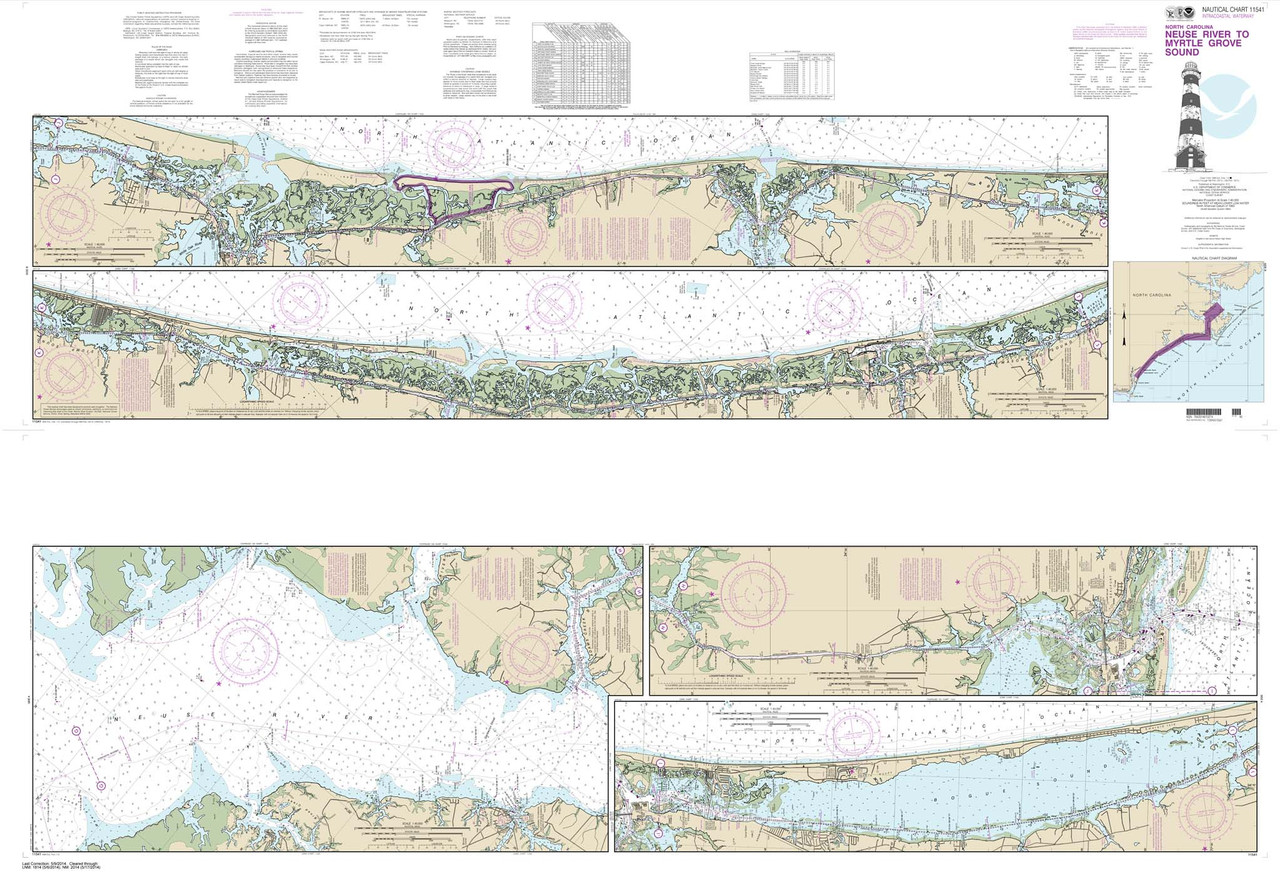 NOAA Chart 11541: Intracoastal Waterway Neuse River to Myrtle Grove Sound