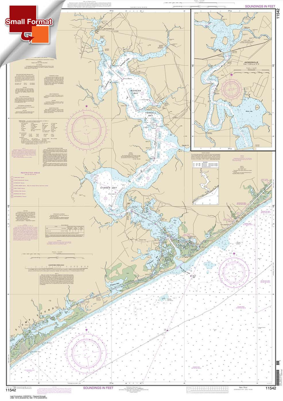 Small Format NOAA Chart 11542: New River;Jacksonville