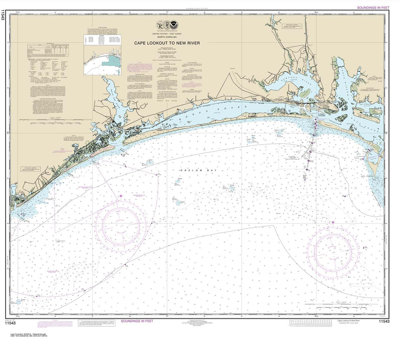 NOAA Chart 11543: Cape Lookout to New River