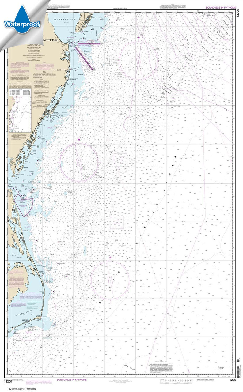 Waterproof NOAA Chart 12200: Cape May to Cape Hatteras