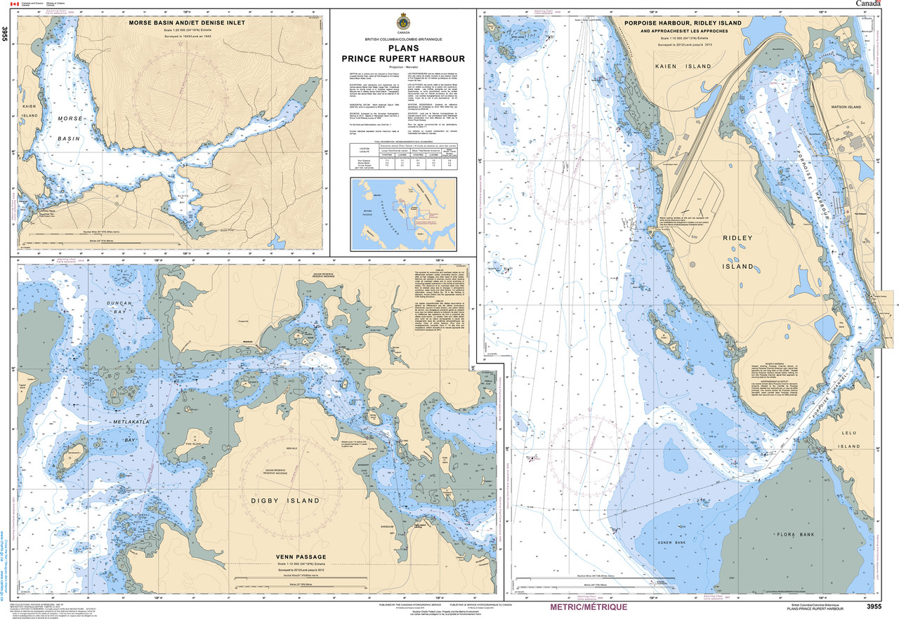CHS Chart 3955: Plans - Prince Rupert Harbour