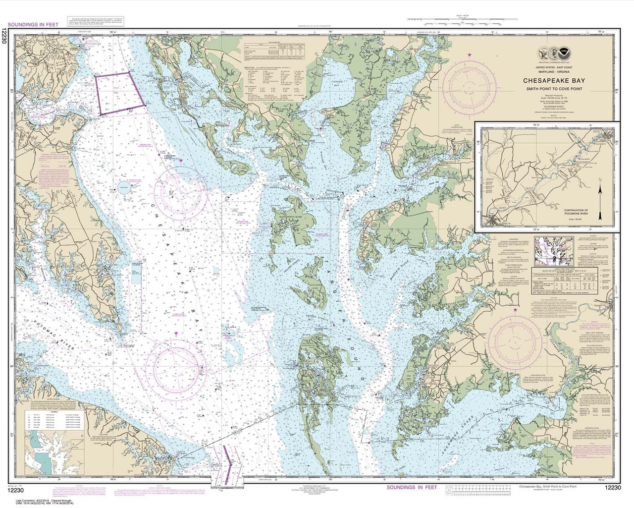 NOAA Chart 12230: Chesapeake Bay Smith Point to Cove Point