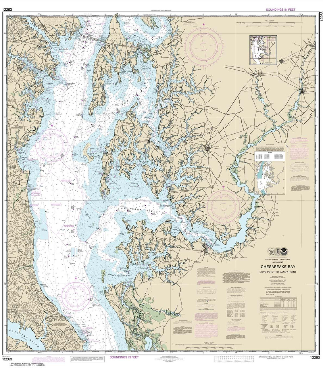 NOAA Chart 12263: Chesapeake Bay Cove Point to Sandy Point