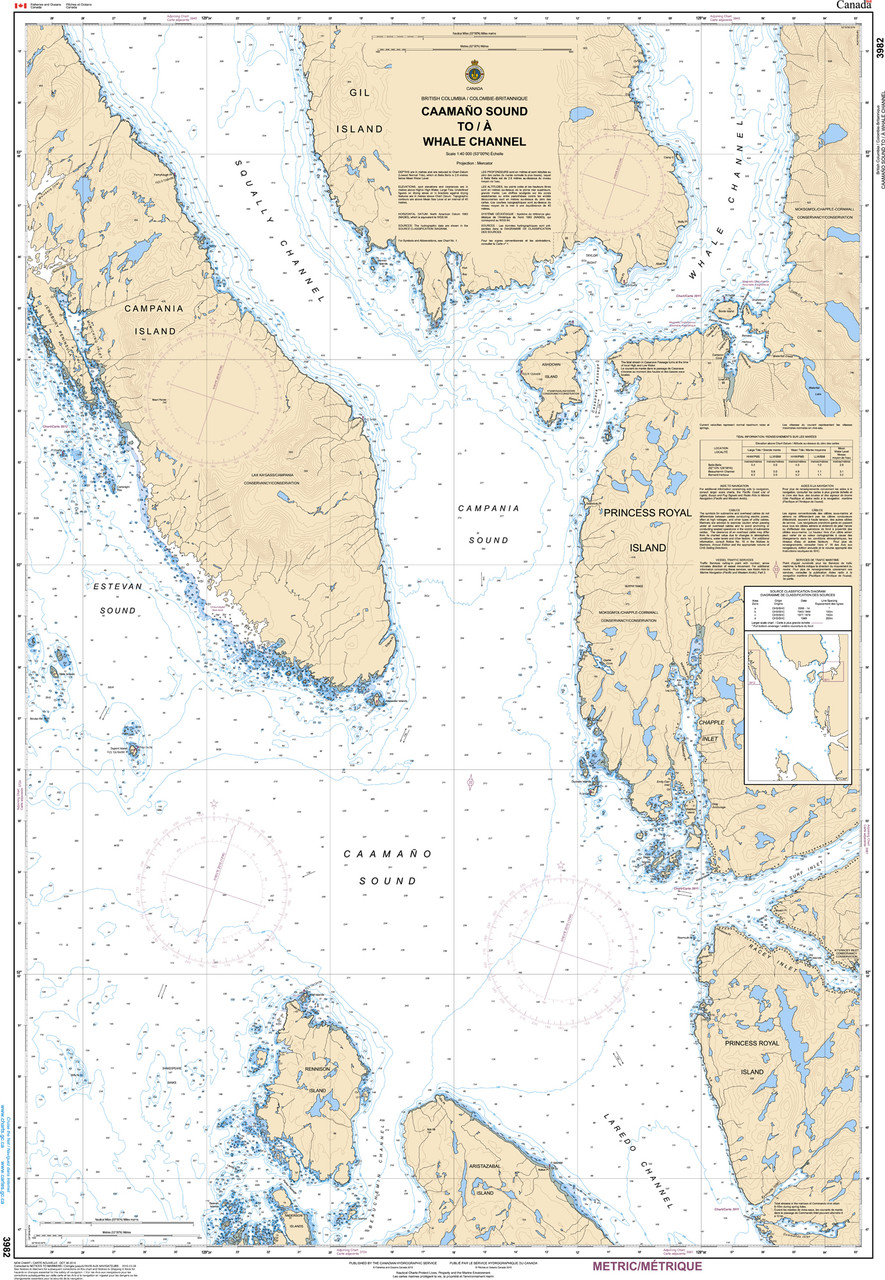 CHS Chart 3982: CaamaÃ±o Sound to/Ã  Whale Channel