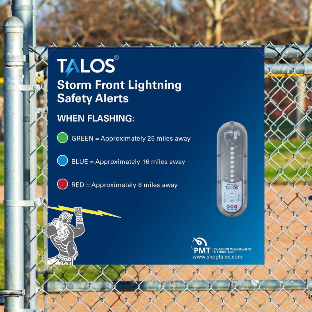 TALOS Standard Lightning Detector w\/14"x14" Safety Information Sign [SFD-1414P-MTB]