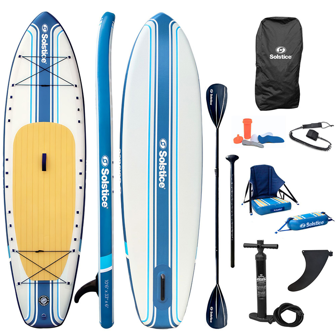 Soltice Watersports 10'6" Rambler Inflatable Stand-Up Paddleboard\/Kayak 2-In-1 Kit w\/Seat  Convertible Paddle - Blue [36200]