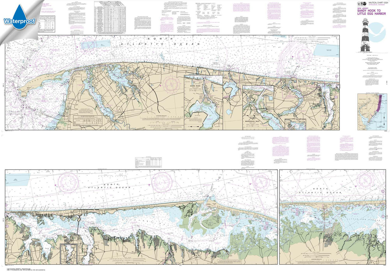 Waterproof NOAA Chart 12324: Intracoastal Waterway Sandy Hook to Little Egg Harbor