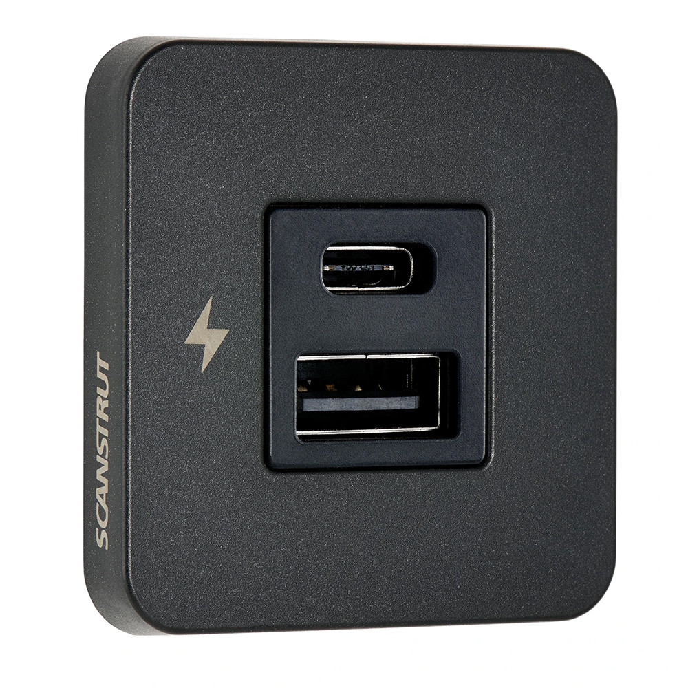 Scanstrut TILE USB-A\/USB-C Interior Charging Socket - 12\/24V - Black Bezel [SC-TILE-10]