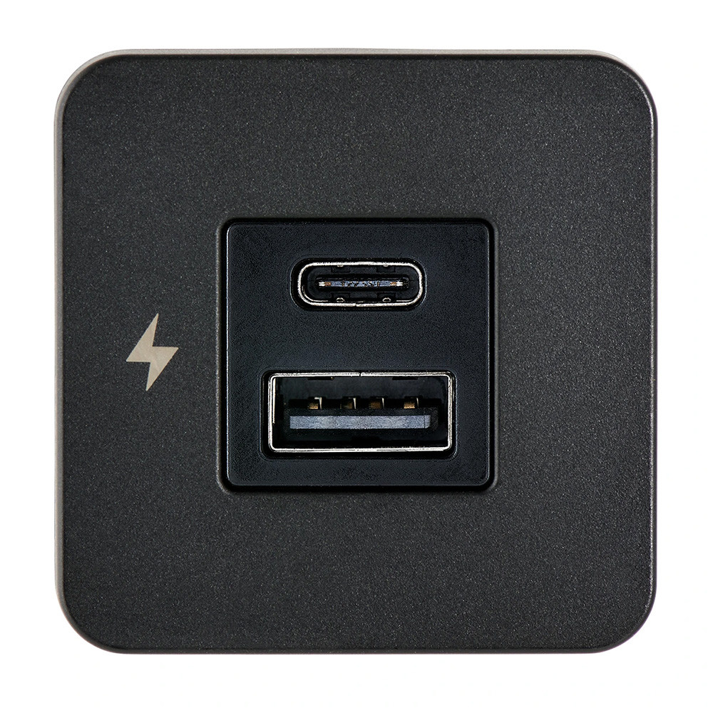 Scanstrut TILE USB-A\/USB-C Interior Charging Socket - 12\/24V - Black Bezel [SC-TILE-10]