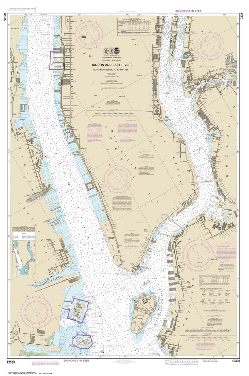 NOAA Chart 12335: Hudson and East Rivers Governors Island to 67th Street