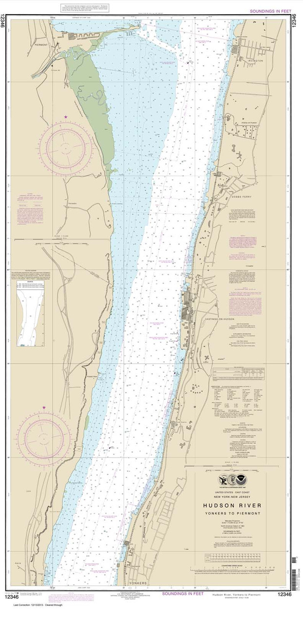 NOAA Chart 12346: Hudson River Yonkers to Piermont