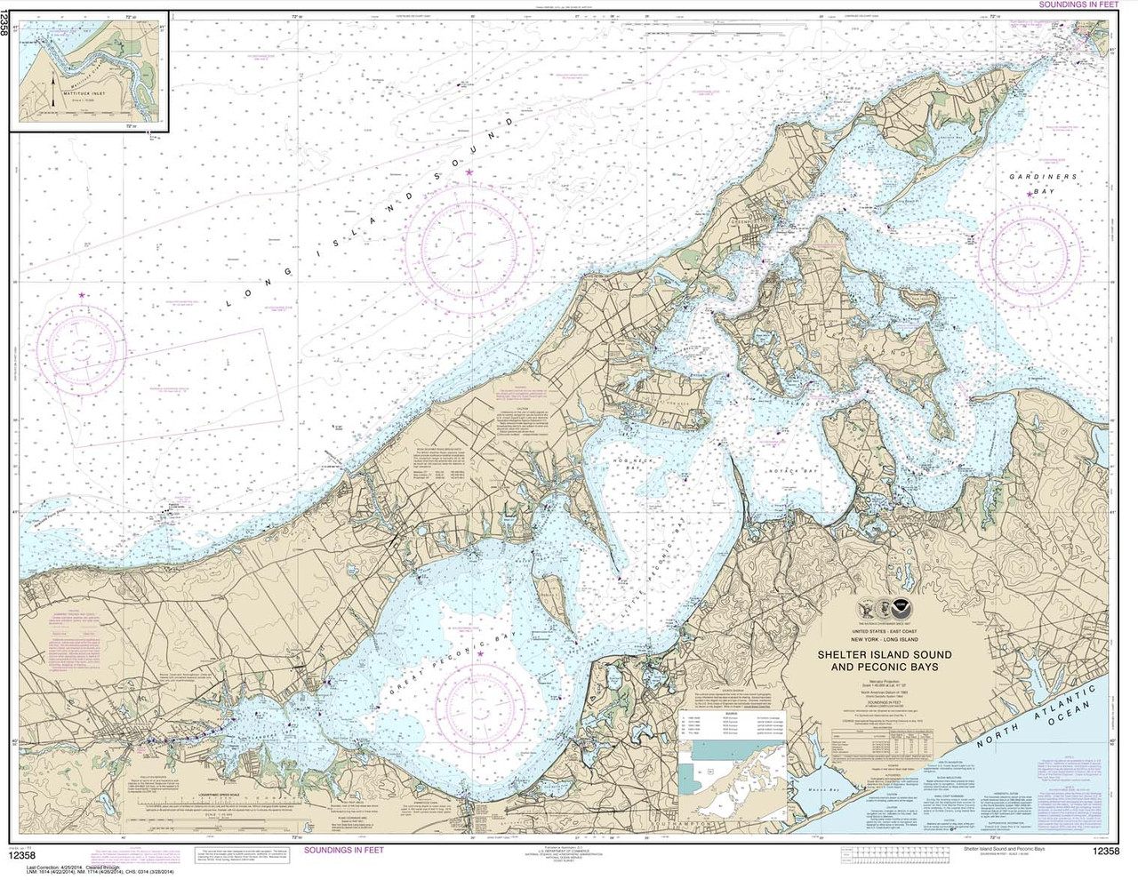 NOAA Chart 12358: New York Long Island: Shelter Island Sound and Peconic Bays;Mattituck Inlet