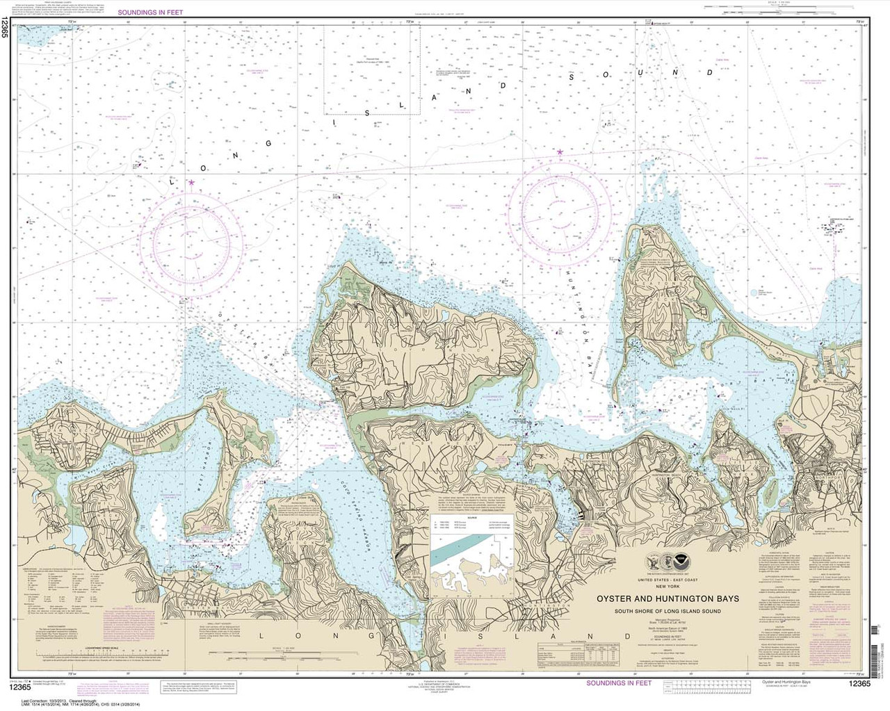 NOAA Chart 12365: South Shore of Long Island Sound Oyster and Huntington Bays